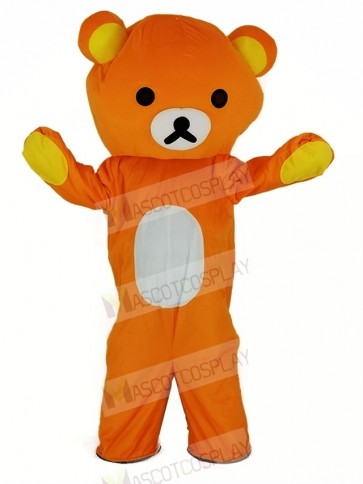 Orange Japanese Cartoon Rilakkuma Bear Mascot Costume