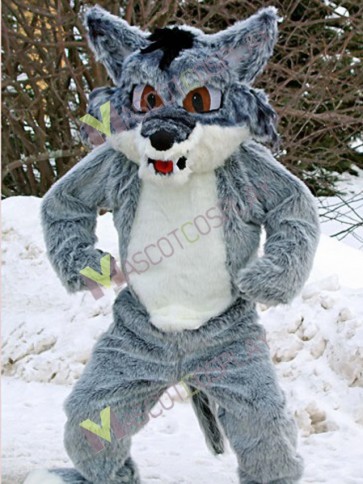 Gray Snow Fox Mascot Costume 