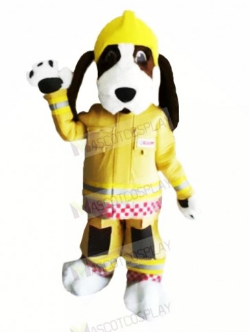 Fire Brigade Dog with Yellow Hat Mascot Costumes