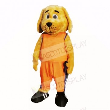 Sporty Dog with Orange Shirt Mascot Costumes Cartoon