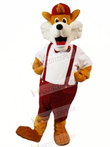 Funny Fox with Red Hat Mascot Costumes Cartoon	