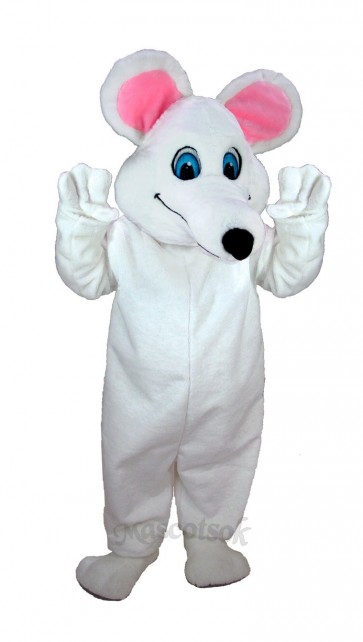 White Mouse Mascot Costume