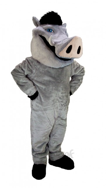 Grey Boar Pig Hog Mascot Costume