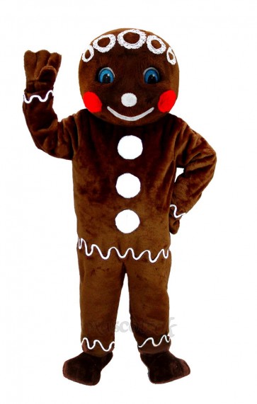 Mr. Gingerbread Cookie Mascot Costume