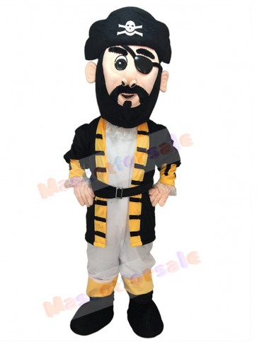 Yellow Cuff Captain Blythe Pirate Mascot Costume 