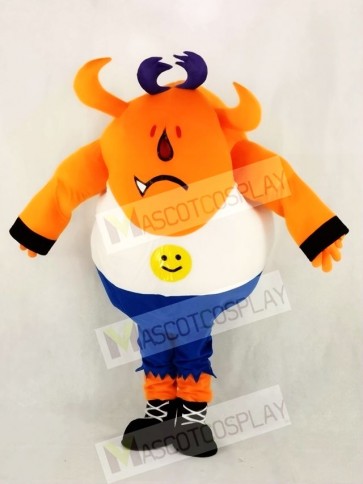 Orange Monster with Long Ears Mascot Costume School