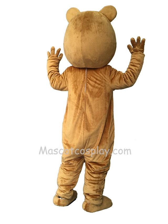 New Brown Bear White Belly Mascot Costume