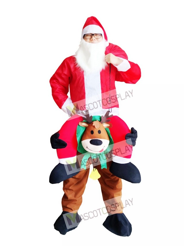 Adult Funny Novelty Carry Me Piggy Back Christmas Xmas Mascot Fancy Dress Outfit 