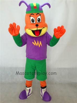 Dog in Purple Shirt and Hat Adult Mascot Costume