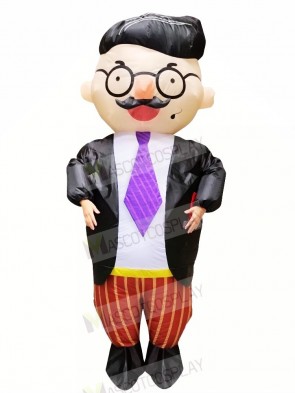 Handsome Boss with Glasses Inflatable Mascot Costumes Cartoon