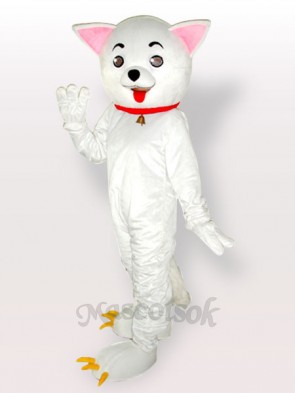 Pink Ears Kitty Cat White Adult Mascot Costume