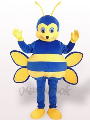Blue Bee Short Plush Adult Mascot Costume