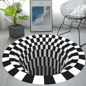 Carpet Floor Mat Area Rugs - 3D Home Carpet Black White Stereo Vision Mat Living Room Doormat - Type C