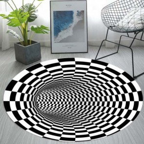 Carpet Floor Mat Area Rugs - 3D Home Carpet Black White Stereo Vision Mat Living Room Doormat - Type D