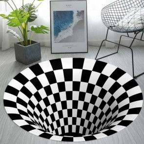 Carpet Floor Mat Area Rugs - 3D Home Carpet Black White Stereo Vision Mat Living Room Doormat - Type E