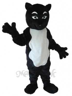 Black-and-White Fox Mascot Adult Costume