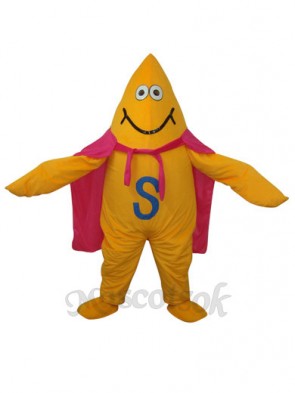 Yellow Starfish Short Plush Adult Mascot Funny Costume 