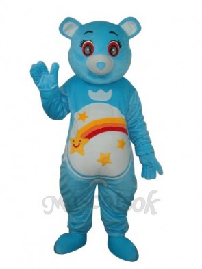 Flower Belly Blue Bear Mascot Adult Costume 