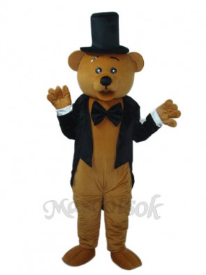 Bear in Black Suit Mascot Adult Costume 