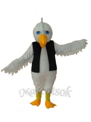 White Eagle in Black Vest Mascot Adult Costume 