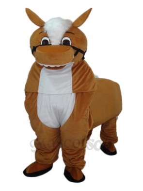 Small Brown Horse Mascot Adult Costume 