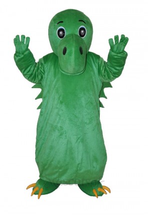 Green Chinese Dinosaur Adult Mascot Costume 