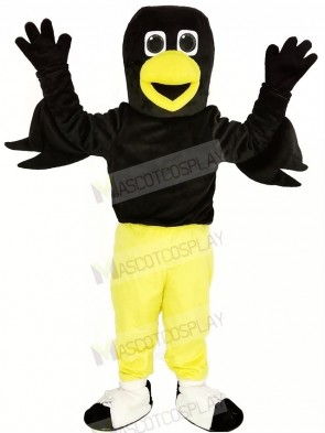 Black Bird Raven with Yellow Pants Mascot Costume Animal