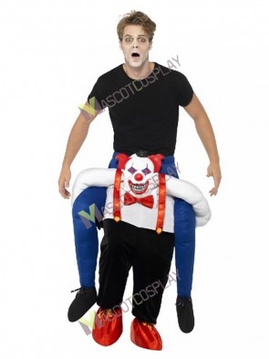 Scary Sinister Clown Piggy Back Costume Carry me Mascot Costume for Halloween