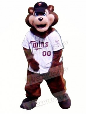 Baseball Brown Bear Mascot Costume 