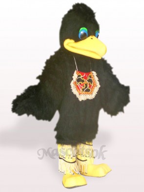 Black Hair Bird Plush Adult Mascot Costume