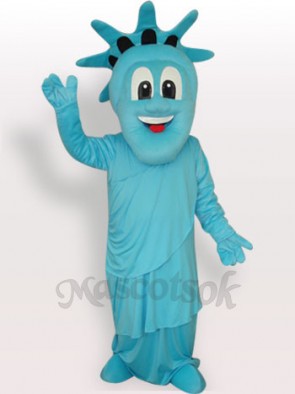 Blue Statue of Liberty Short Plush Adult Mascot Costume