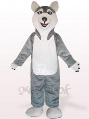 Gray Sled Wolf Dog Plush Mascot Costume