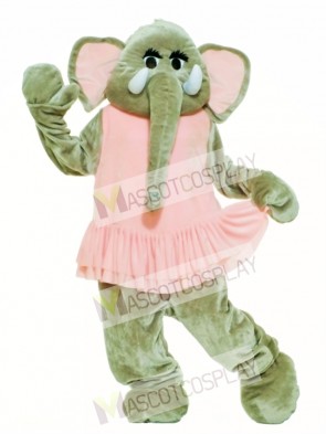 Pink Dress Elephant Mascot Costume