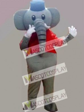 Grey Elephant Mascot Costume Cartoon