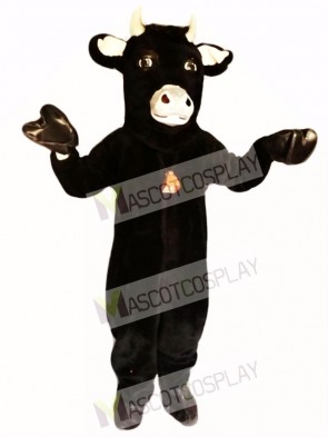 Black Furry Bull Mascot Costume