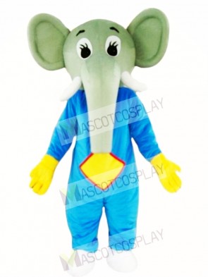 Blue Body Elephant Mascot Costume