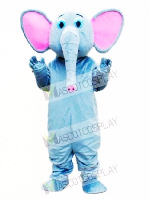 Pink Ear Grey Elephant Mascot Costume