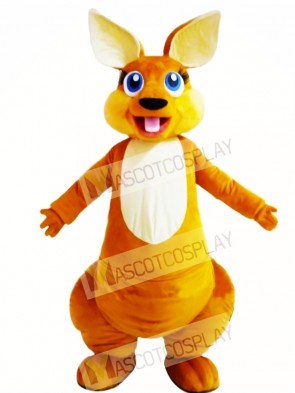 Happy Adult Kangaroo Mascot Costume