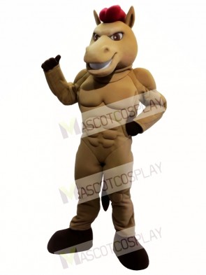 Power Brown Horse Mascot Costume