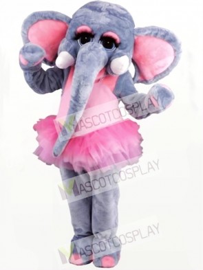 Pink and Gray Female Elephant Mascot Costume  