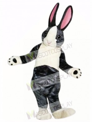 Black and White Pink Ears Rabbit Easter Bunny Mascot Costume