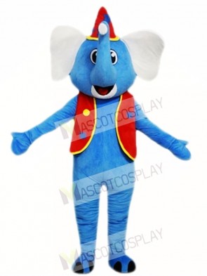 Blue Elephant Red Hat Mascot Costume