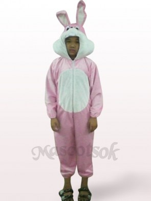 Easter Pink Rabbit Open Face Kids Plush Mascot Costume