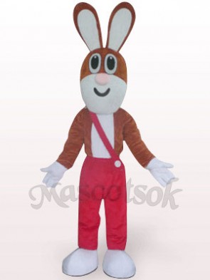Easter Rabbit In Red Trousers Plush Mascot Costume