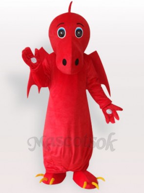 Red Chinese Dragon Short Plush Adult Mascot Costume