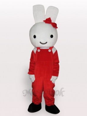 Easter Red Rabbit Short Plush Adult Mascot Costume