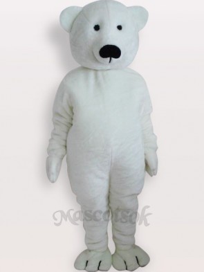 White Bear Short Plush Adult Mascot Costume