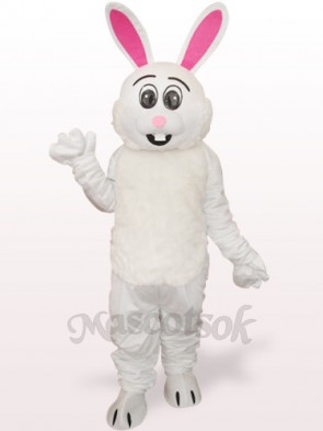 Easter White Rabbit With Red Ear Plush Adult Mascot Costume