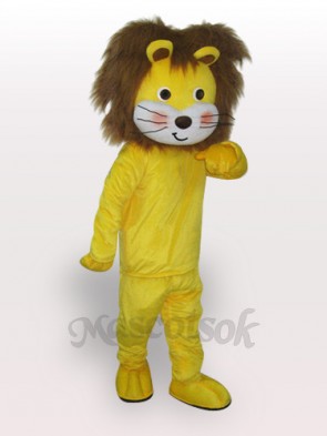 Yellow Lion Short Plush Adult Mascot Costume