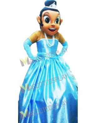 Princess Tiana in Blue Dress Mascot Costume  
